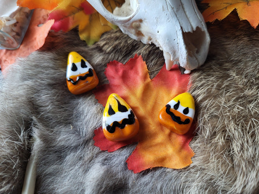 Glass Jack-O-Lantern Candy Corn Tchotchkes