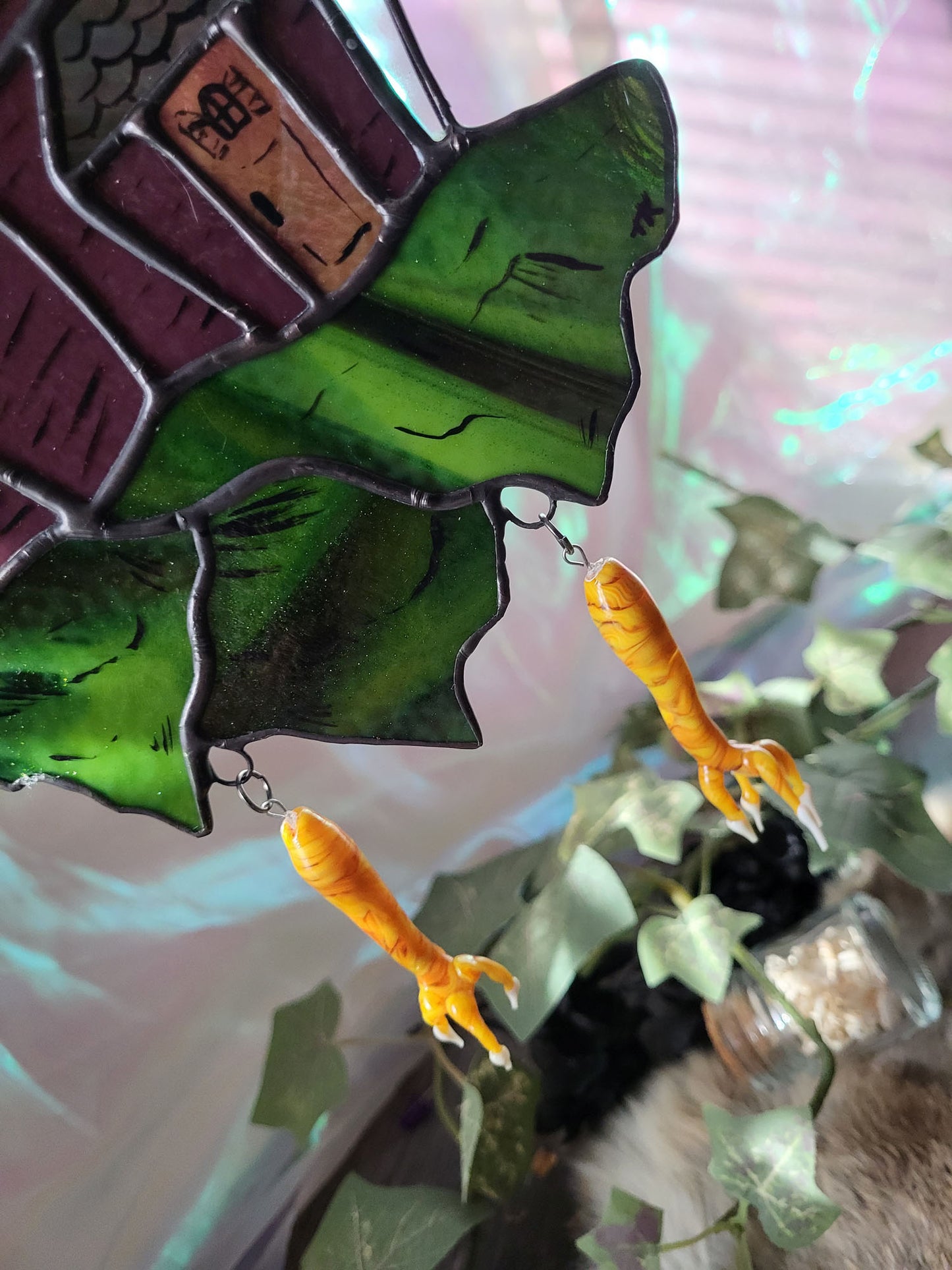Baba Yaga's Hut Stained Glass Suncatcher