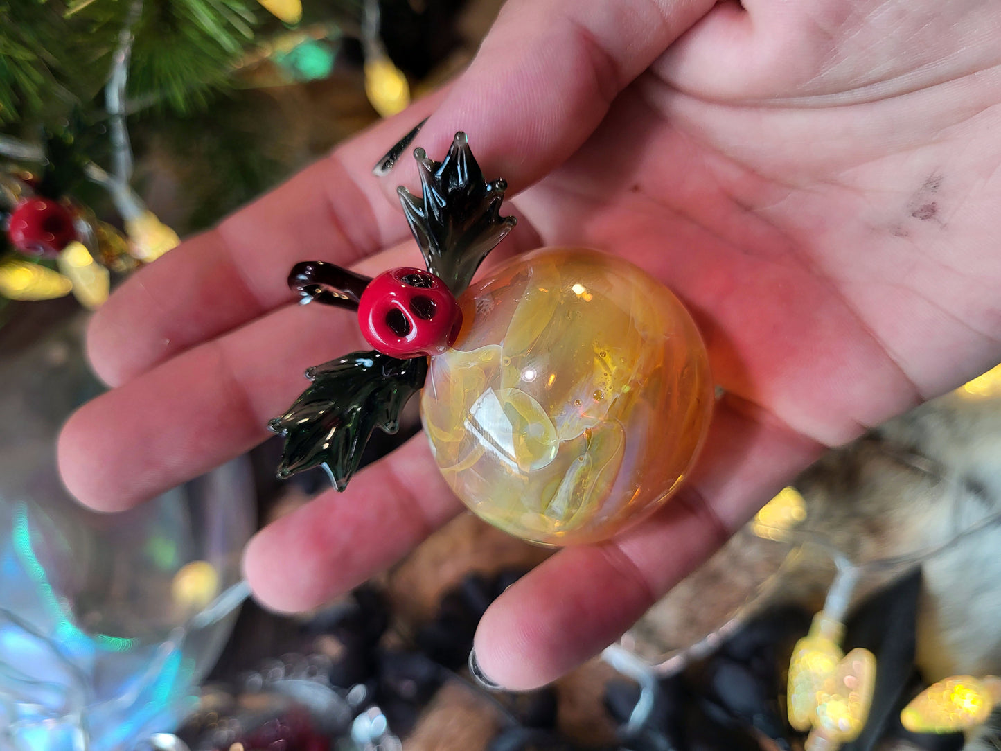 PRE ORDER Holly Jolly Hand-Blown Glass Ornaments