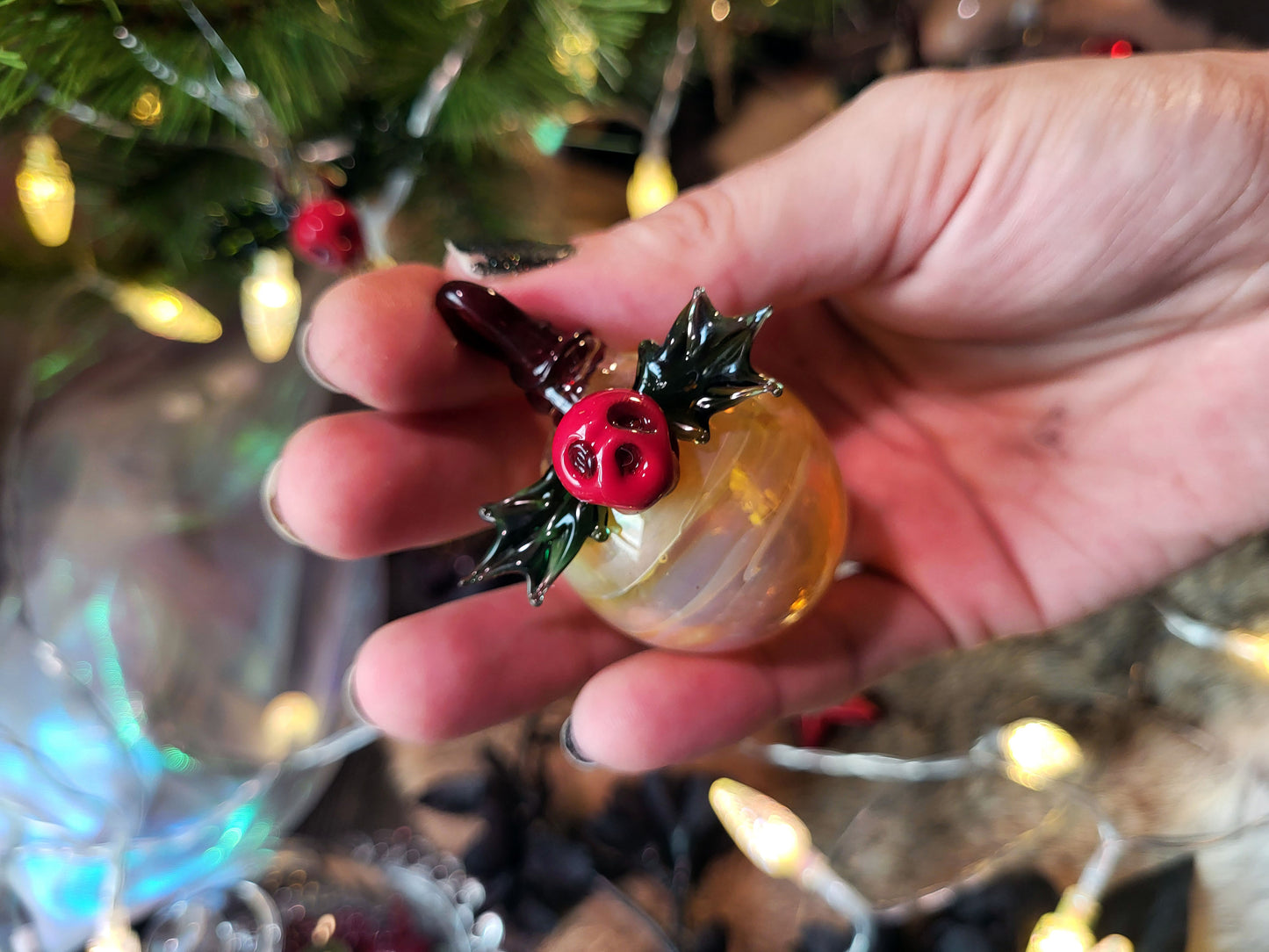 PRE ORDER Holly Jolly Hand-Blown Glass Ornaments