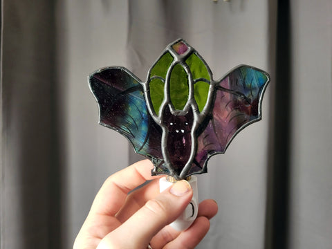 Mini Cathedral Bat Stained Glass Night Light