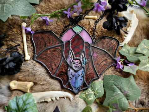 Valentine Edition Cathedral Bat Stained Glass!