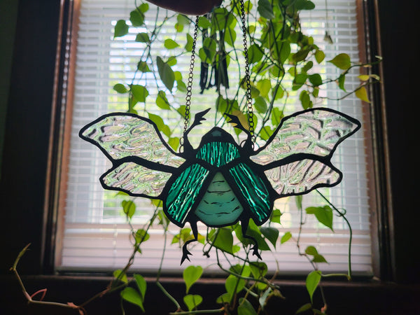 Little Scarab Stained Glass Sun Catcher