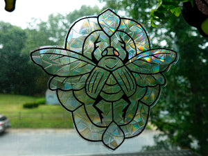 Scarab Beetle Rainbow Window Cling