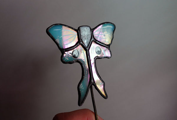 Luna Moth Stained Glass Plant Stake