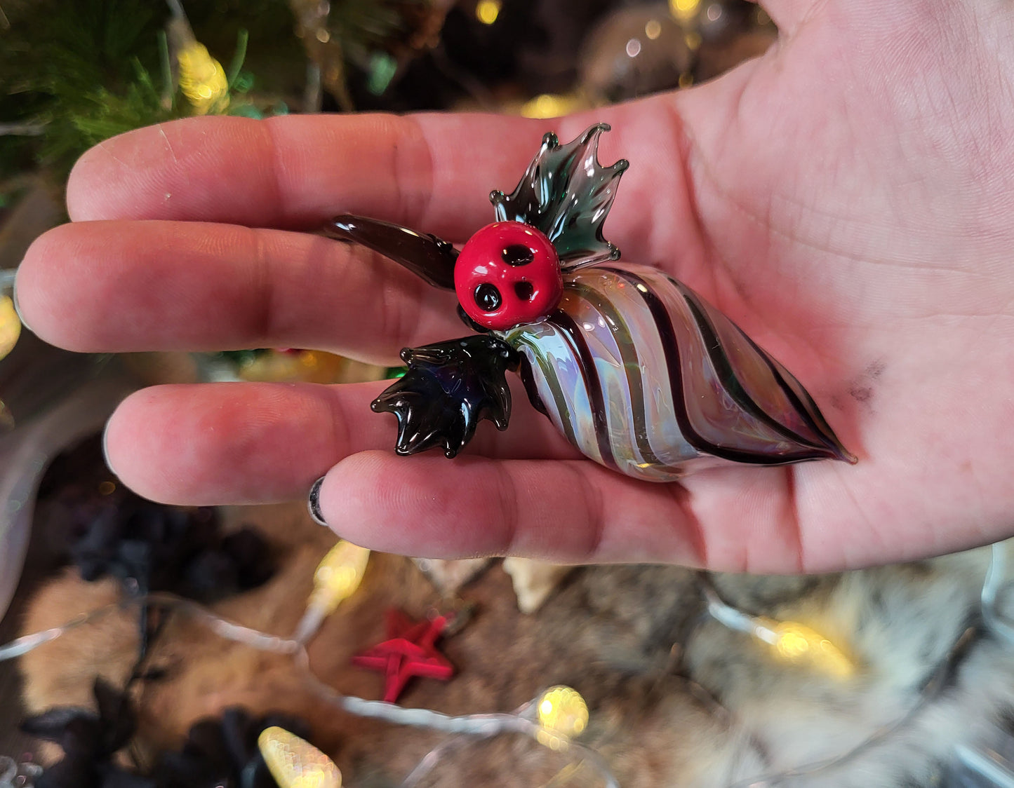 PRE ORDER Holly Jolly Hand-Blown Glass Ornaments