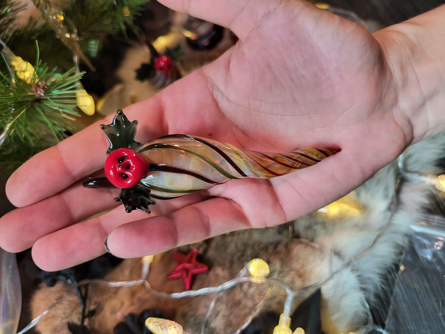 PRE ORDER Holly Jolly Hand-Blown Glass Ornaments