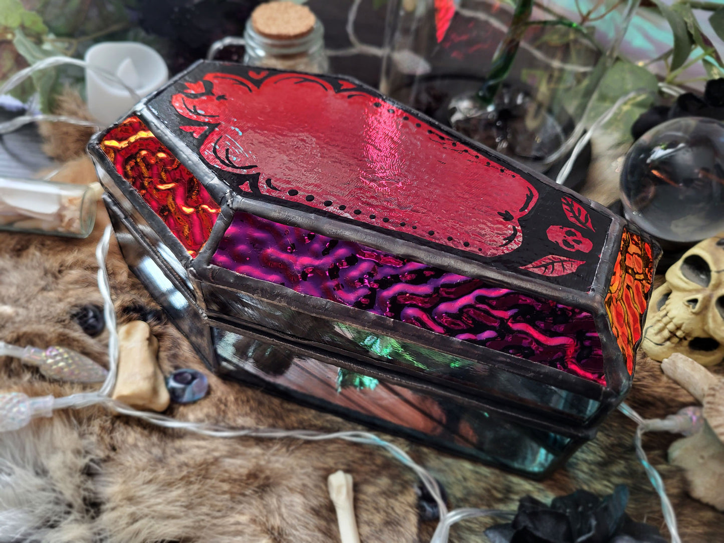 Eternal Love Stained Glass Trinket Coffin