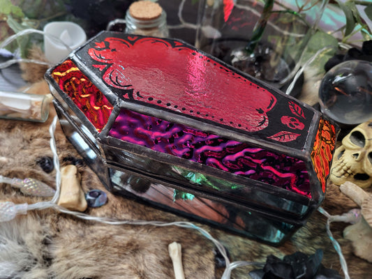 Eternal Love Stained Glass Trinket Coffin