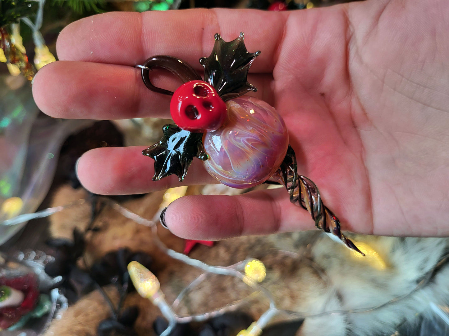 PRE ORDER Holly Jolly Hand-Blown Glass Ornaments
