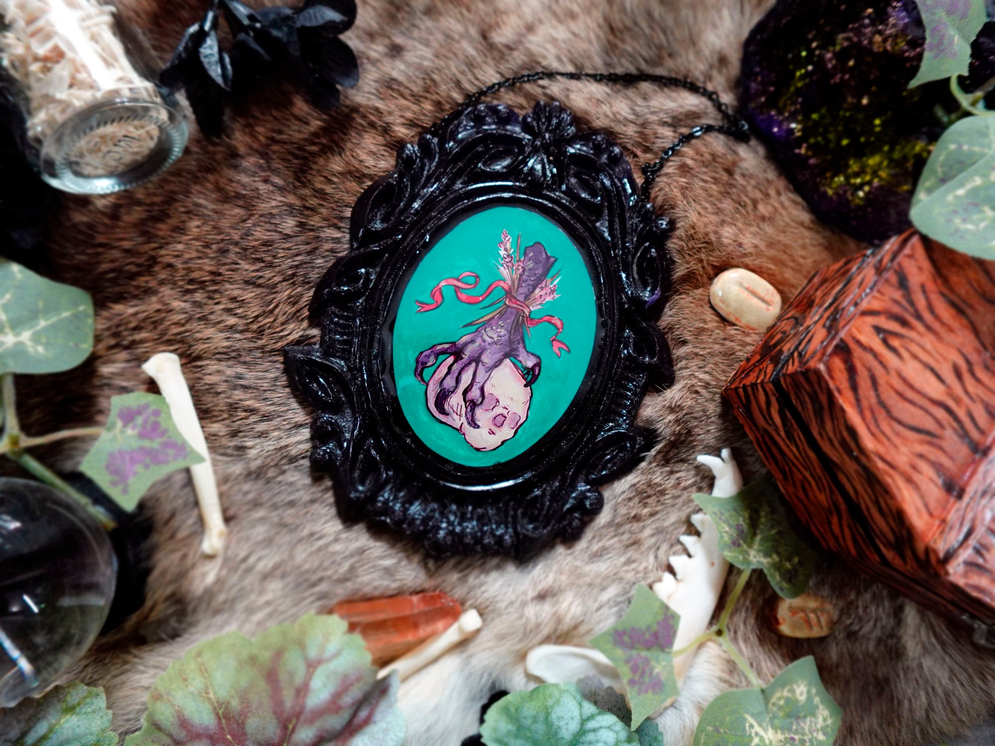 Crow Foot Spell Original Cameo Painting