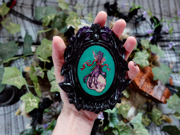 Crow Foot Spell Original Cameo Painting