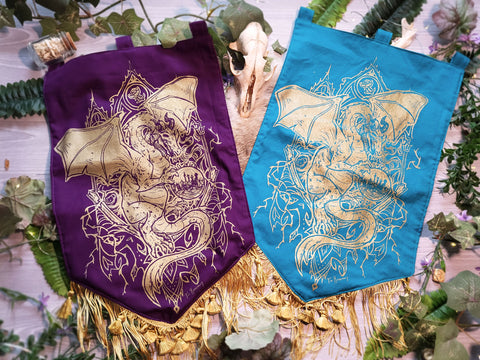 Golden Fantasy Dragon Bigger Banners