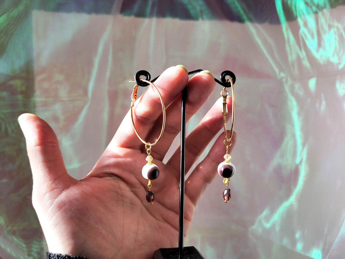 Eyeball Glass Bead Earrings