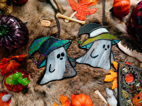 Witch Ghosties Stained Glass Window Charms