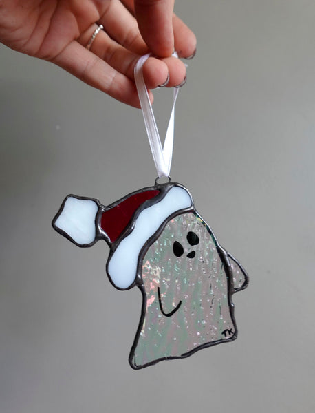 Santa Ghost Ornament Stained Glass!