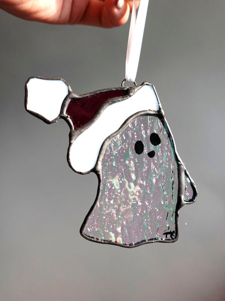 Santa Ghost Ornament Stained Glass!