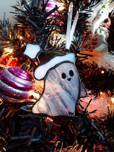 Santa Ghost Ornament Stained Glass!