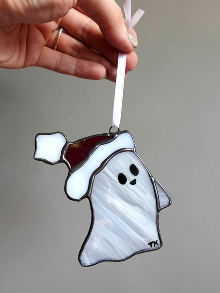 Santa Ghost Ornament Stained Glass!