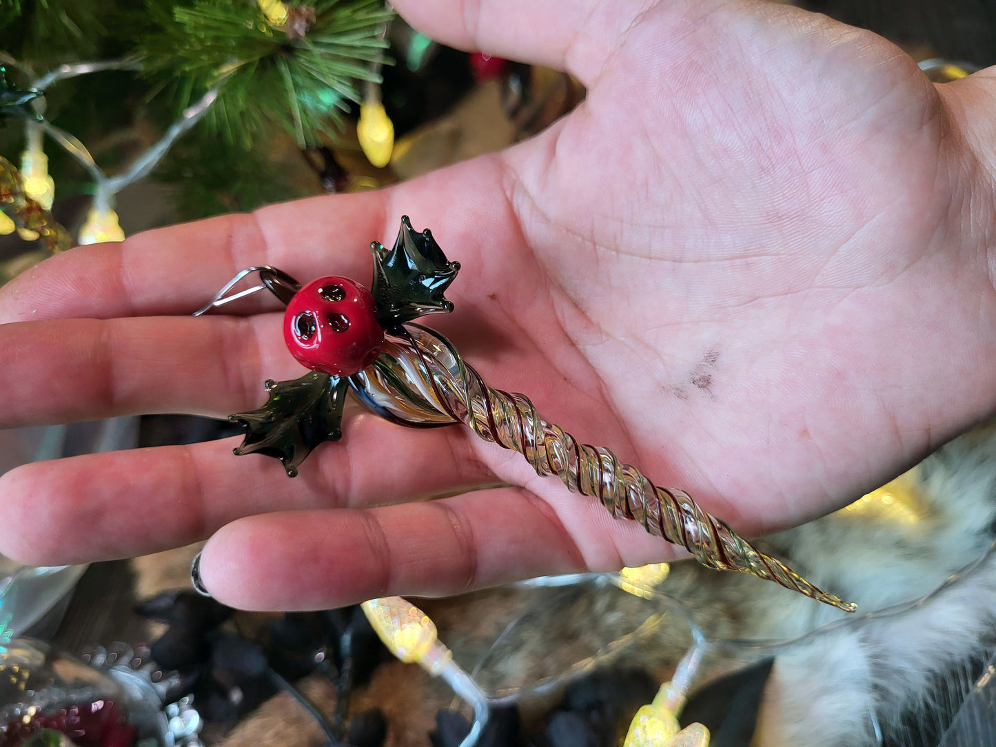 PRE ORDER Holly Jolly Hand-Blown Glass Ornaments