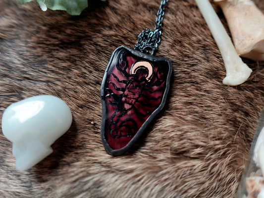 Little Scorpion Stained Glass Scrappie Charm Necklace