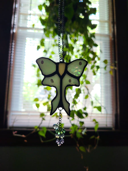 Luna Moth Stained Glass Window Charm