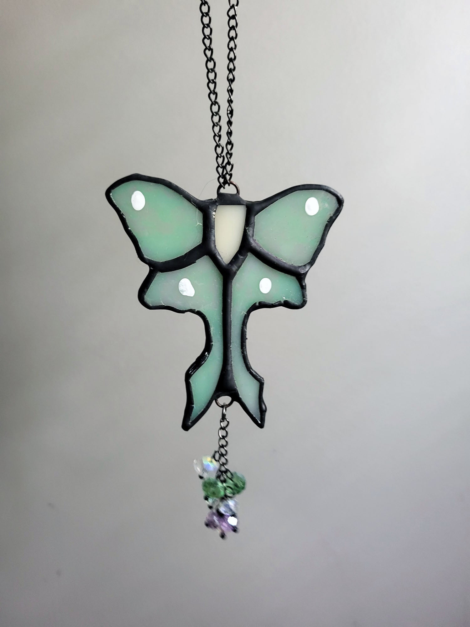 Luna Moth Stained Glass Window Charm
