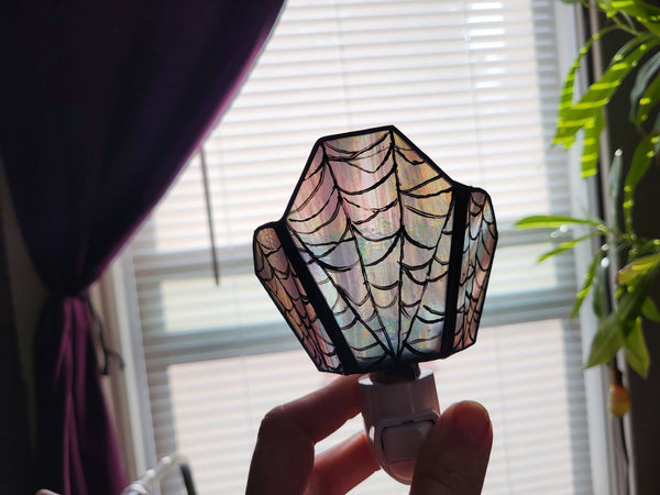 Spiderwebs Stained Glass Night Light