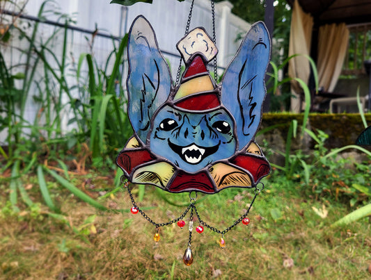 Party Bat Stained Glass Sun Catcher