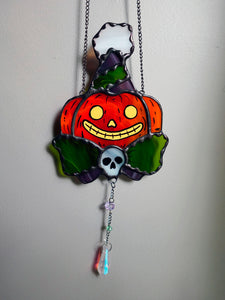 Party Pumpkins Stained Glass Suncatchers