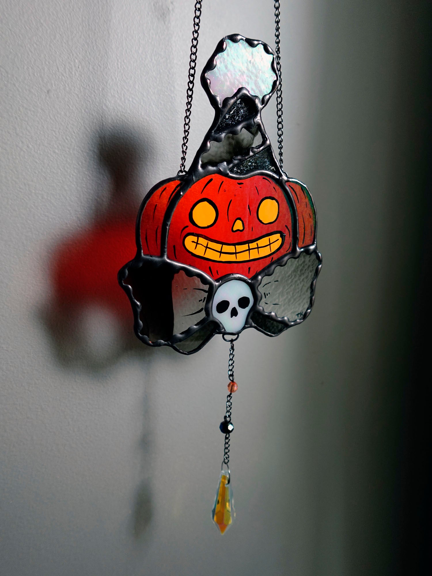 Party Pumpkins Stained Glass Suncatchers