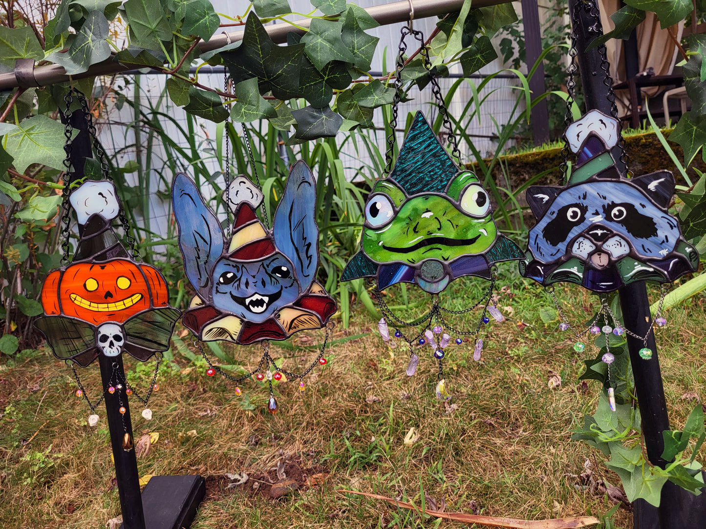 Wizard Frog Stained Glass Sun Catcher