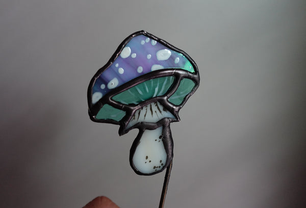 Mushroom Stained Glass Plant Stakes