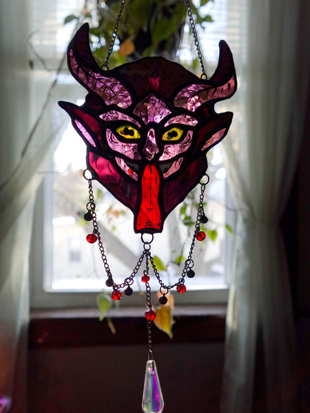 Krampus Stained Glass Sun Catchers