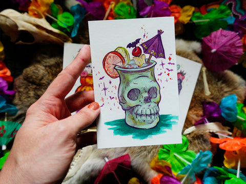 Skull Tiki Drink Fine Art Print