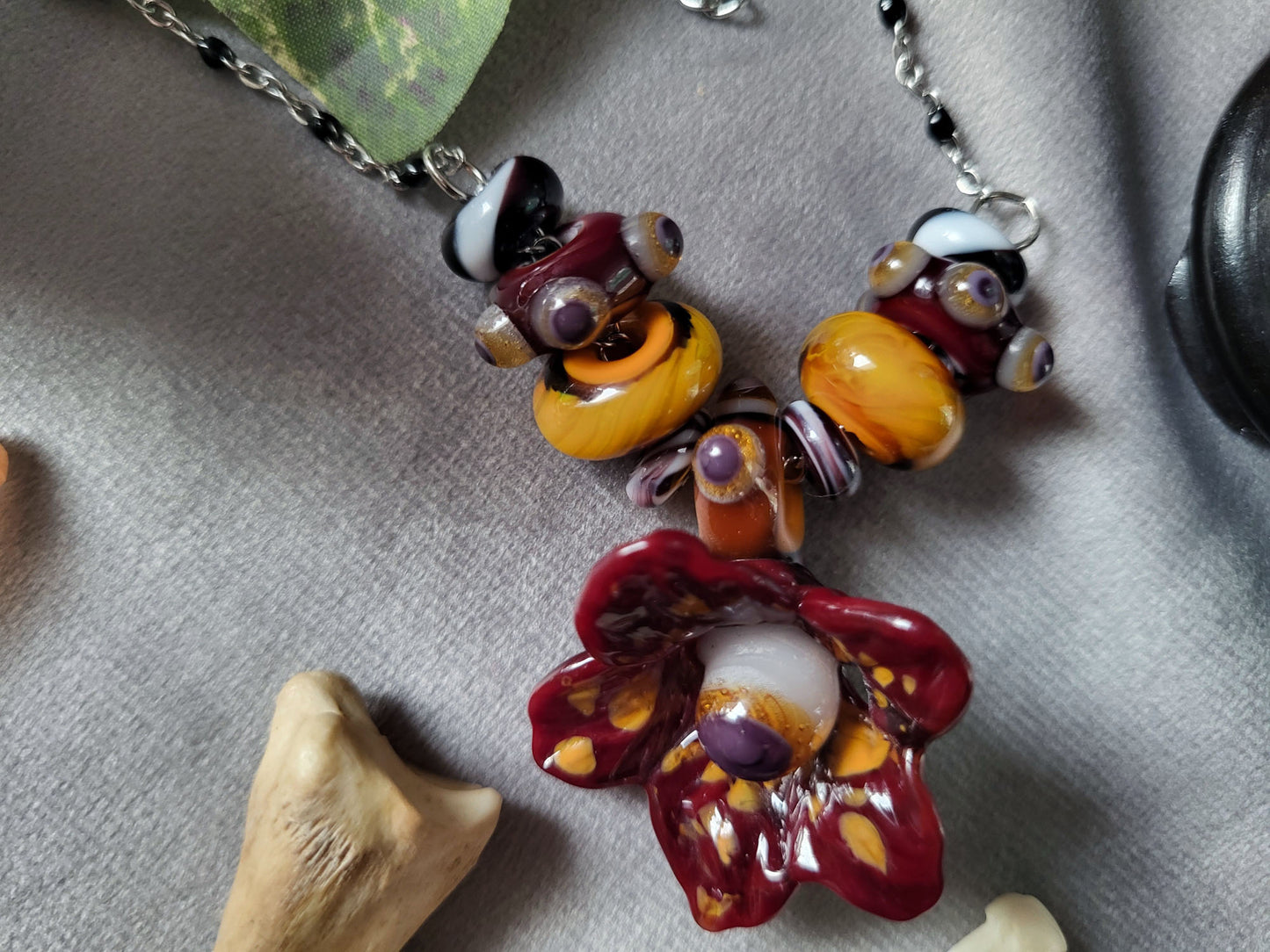 Sybil's Gaze Glass Bead Statement Necklace
