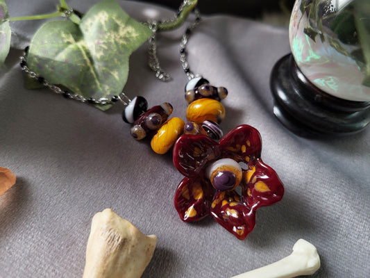Sybil's Gaze Glass Bead Statement Necklace