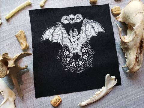 Batty Screen Printed Small Patch