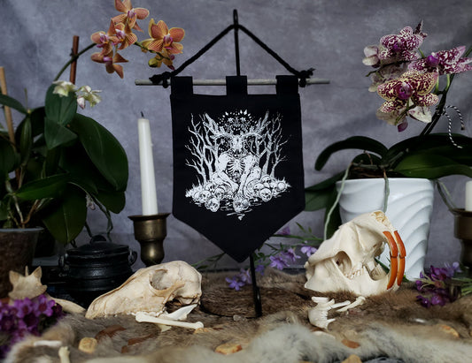 Wendigo Dark Dweller Cryptid Handmade Bitty Banner