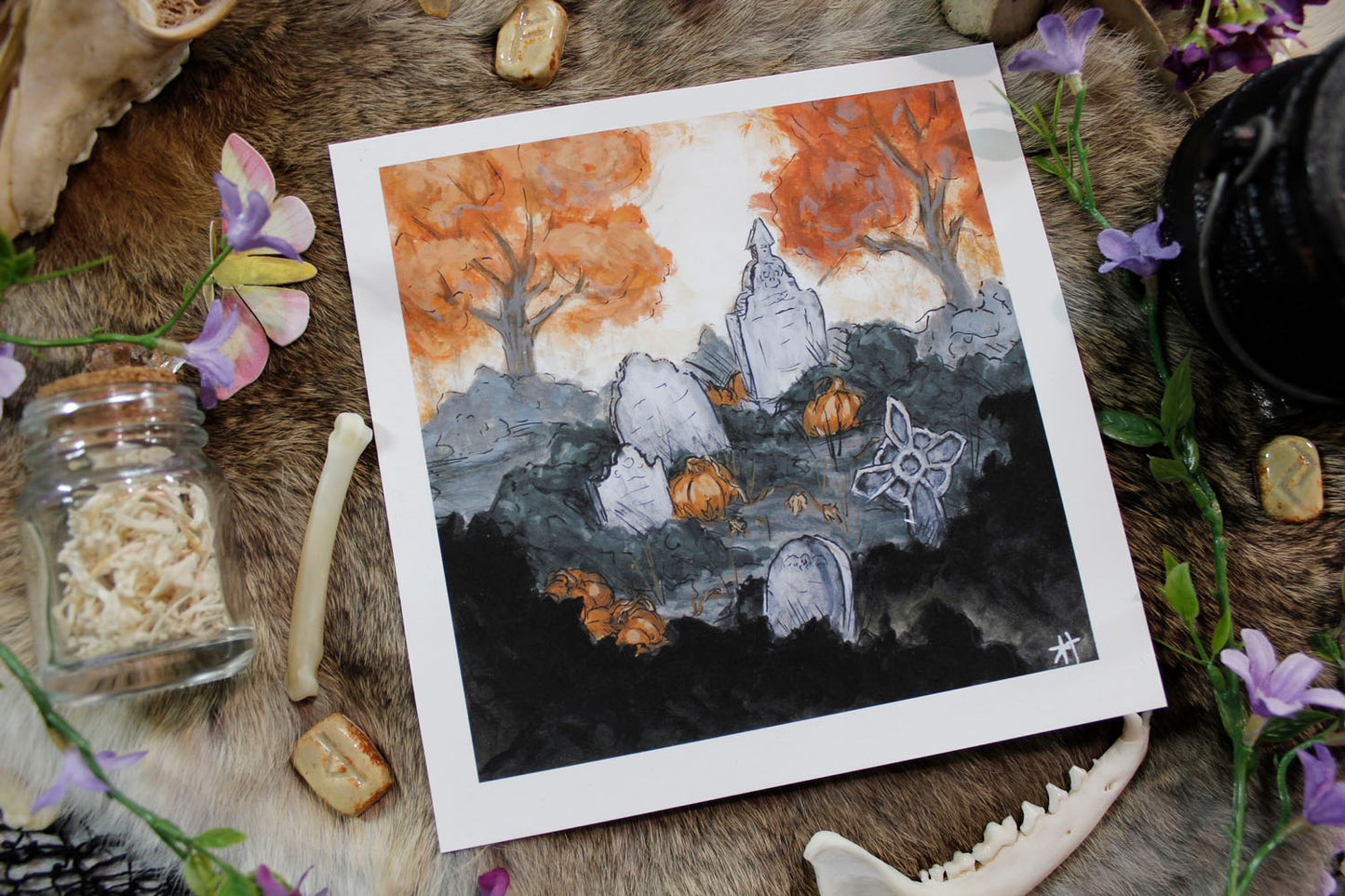 Fall Cemetery Fine Art Print