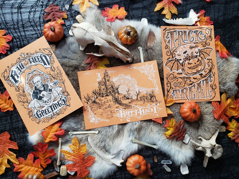 Full Set of Halloween Greeting Cards