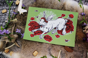 Spring Hare Hand Screen Printed Fine Art Print