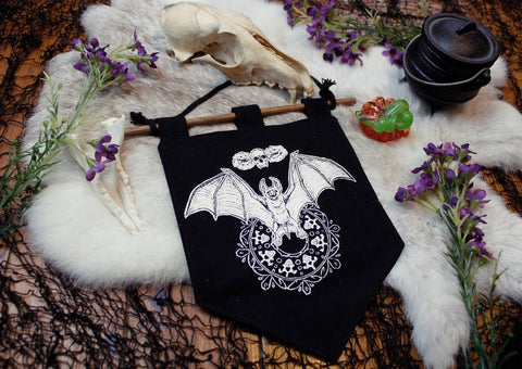 Retired Vampire Bat Halloween Handmade Bitty Banner