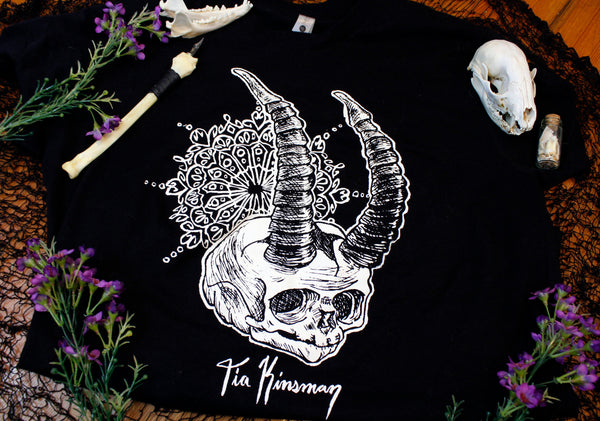 Lil' Demon Skull black unisex hand screen printed shirt