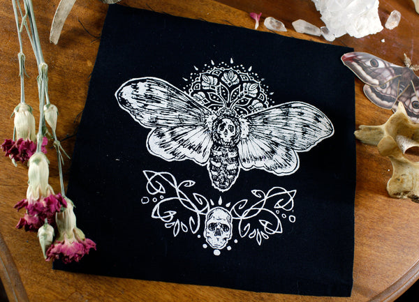 Death's Head Moth Small Screen Printed Patch