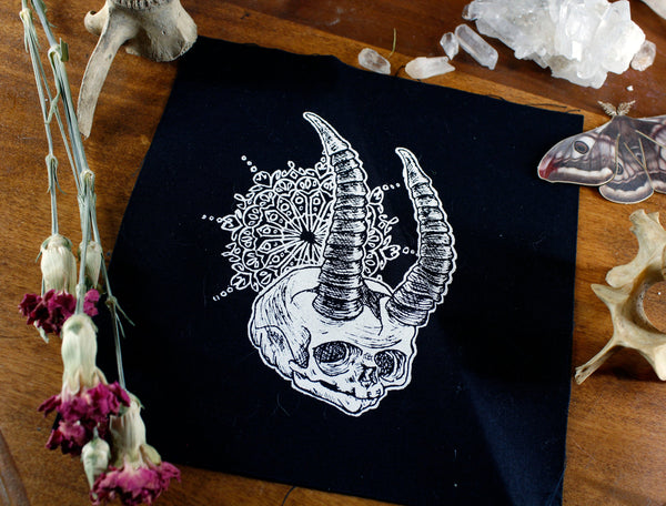 Lil' Demon Skull Screen Printed Small Patch