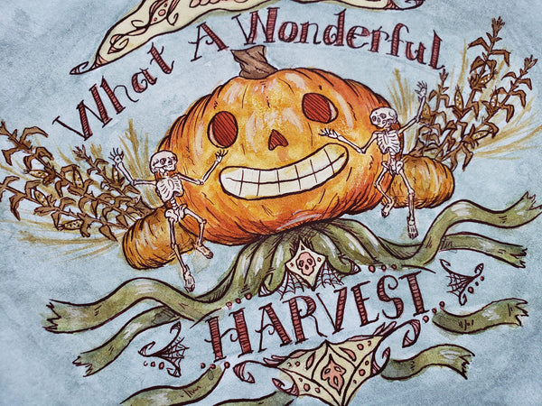 Wonderful Harvest Over the Garden Wall Original Painting