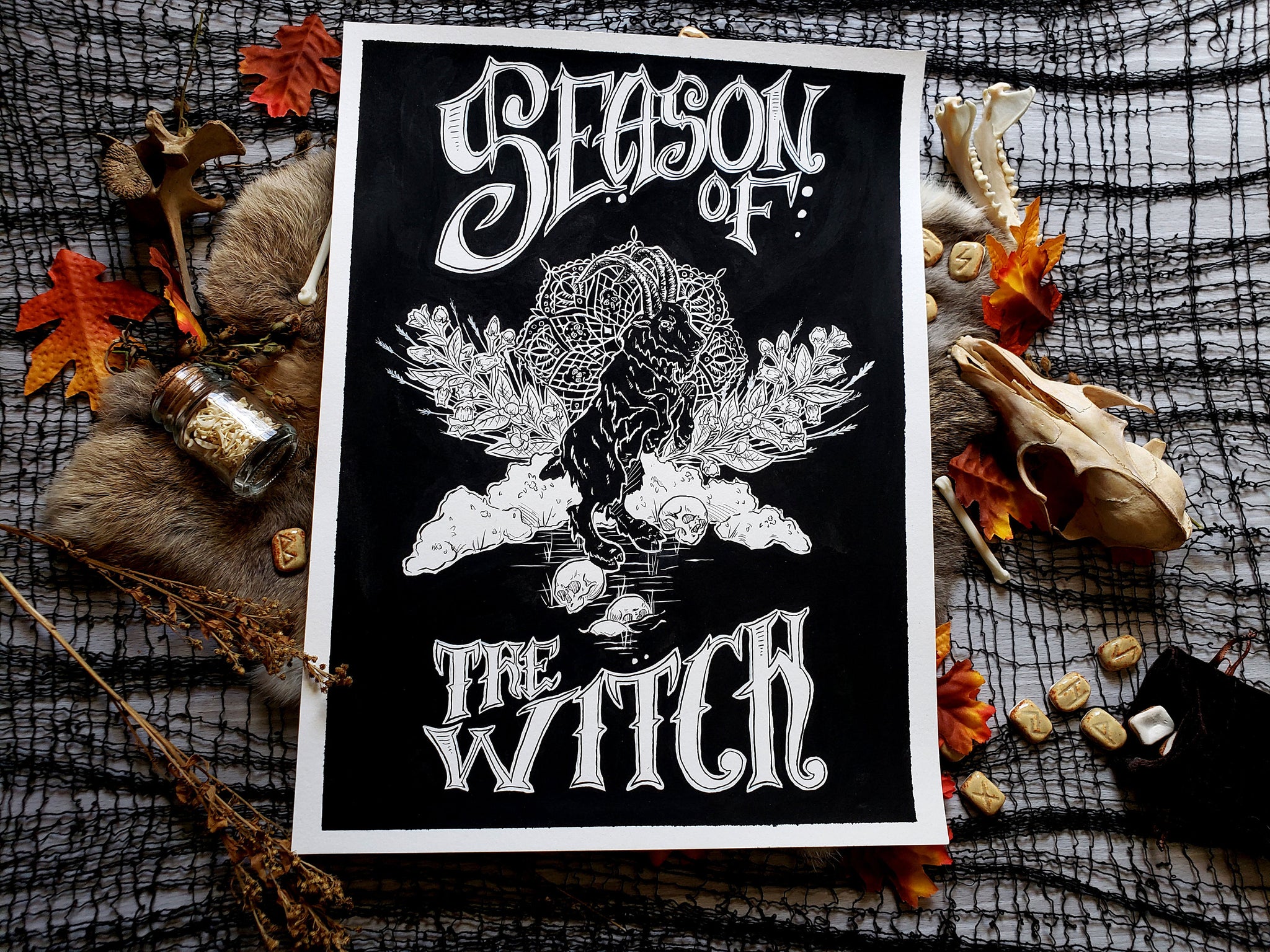 Season of the Witch Black Phillip Original Pen and Ink Drawing