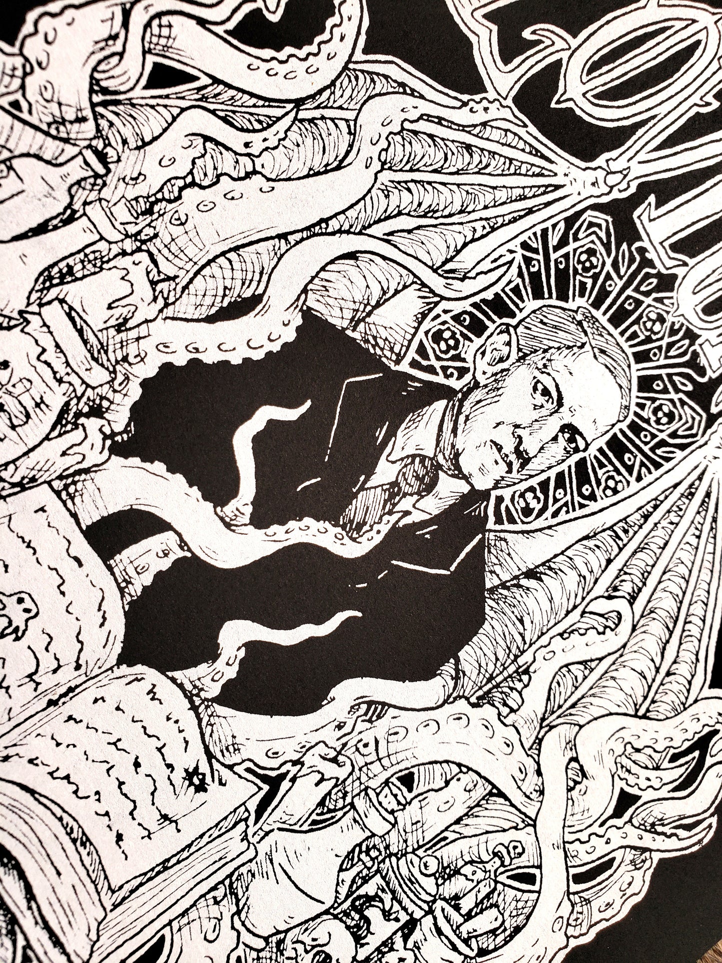 HP Lovecraft Monster Portrait Hand Screen Printed Fine Art Print