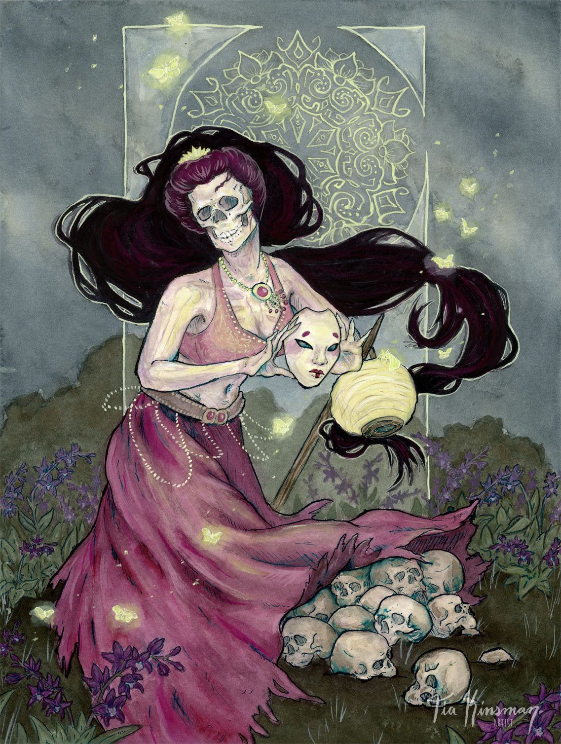 Hone Onna (the Bone Lady) Watercolor Fine Art Print